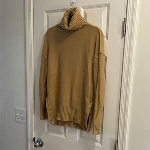 Woman's Tan Turtleneck Sweater